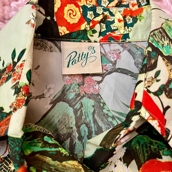 Vintage Floral Print Button-Up Shirt - Picture 7 of 8